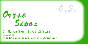 orzse sipos business card